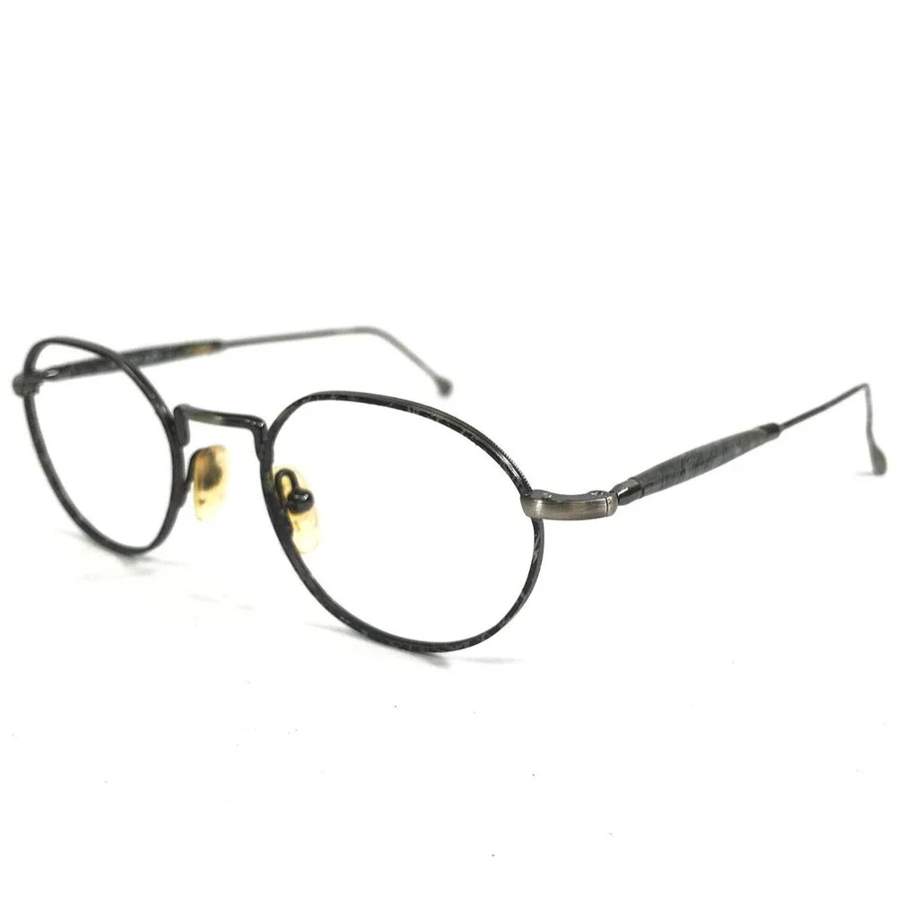 Bulova Eyeglasses Frames ANTIMONY Black Rustic Gray Round Full Rim 47-20-135